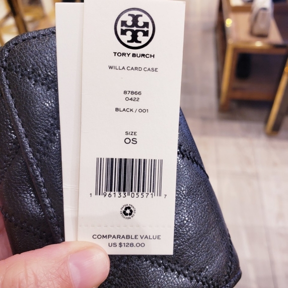 NWT!!! TORYBURCH WILLA CARD CASE (BLACK/GOLD) - Picture 2 of 6